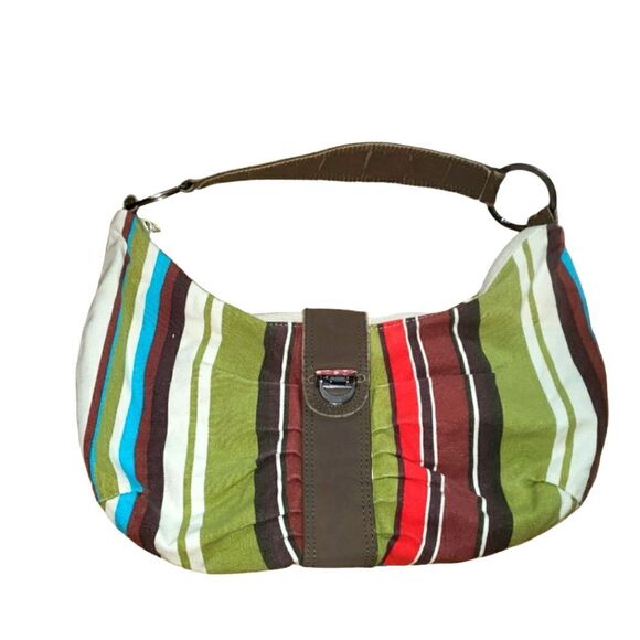 🛍️ DAKINE STRIPED & POLKA DOT SHOULDER STRAP PURSE - Picture 1 of 5